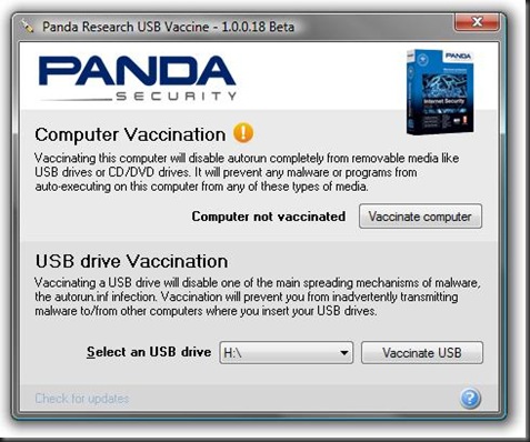 panda usb vaccine windows 10